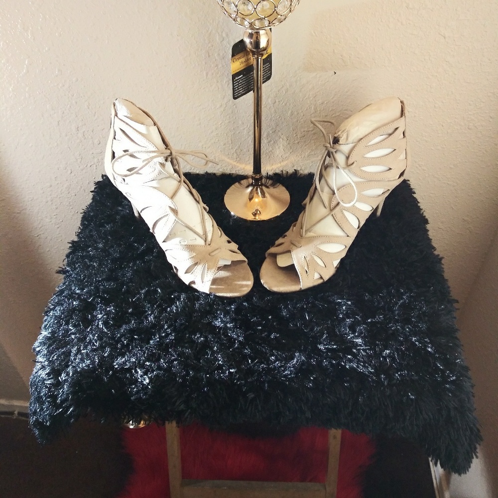 Christian Siriano tan sexy strapped. Size 11 heels